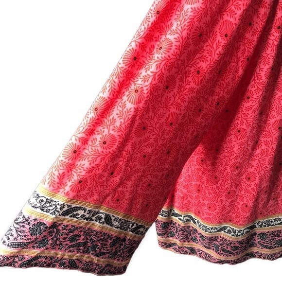 Bobeau Floral Paisley Print Flowy Bell Sleeve Peasant Blouse - Picture 4 of 6